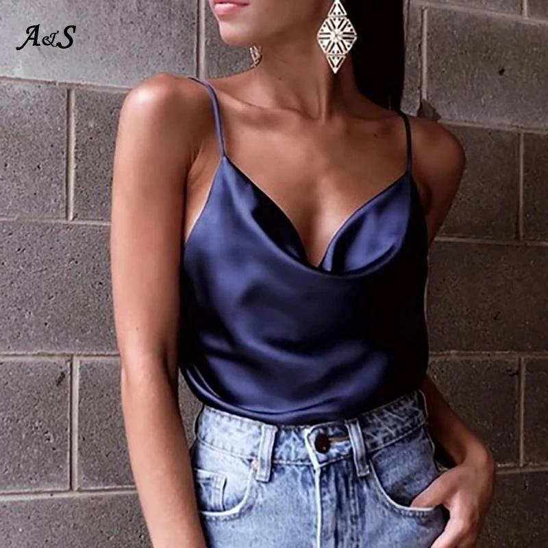 Женский шелковый атлас Camis простой леопард зерна без рукавов Strappy Camisole жилет майка футболка осенний костюм повседневная женская одежда