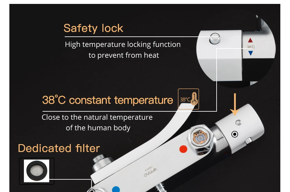 GAPPO смеситель для душа s Термостатический смеситель для ванной, смеситель для ванны, смеситель для ванны, настенный дождевой душевой набор, смесители
