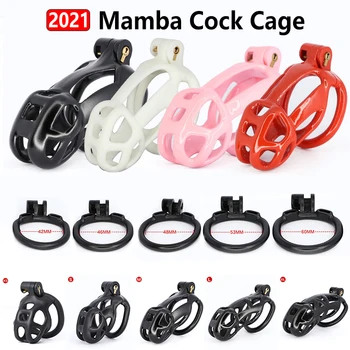 2021 Mamba Cock Cage Male 3D Printed Chastity Device Kit Penis Ring Cover Cock Ring Cobra Cock Cages Lock Standard Cage Sex Toys 1