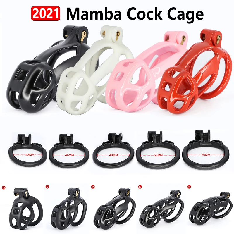 2021 Mamba Cock Cage Male 3D Printed Chastity Device Kit Penis Ring Cover Cock Ring Cobra
