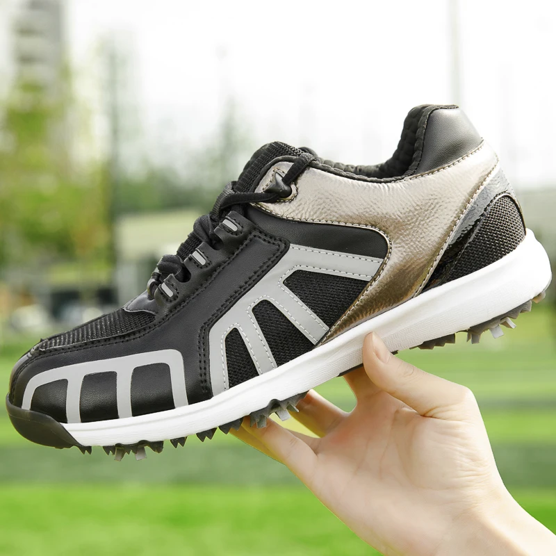 

Men Sneaker Golf Shoes Size 38-45 Spikeless White Waterproof Antisideslip Removable Pin Breathable Shoe Golf for Man 2020
