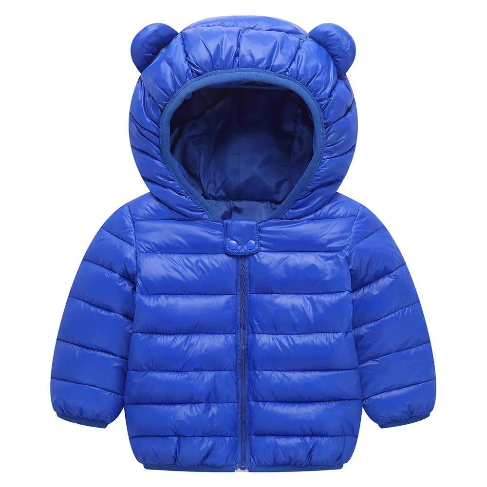 5 цветов, куртка для маленьких девочек зимние теплые хлопковые пальто с капюшоном для мальчиков и девочек, милый пуховик Детская одежда Одежда для детей