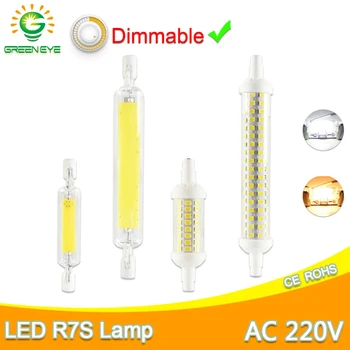 

R7S Led Bulb Dimmable led Lamp 6W 78mm 15W 118mm COB Glass tube Replace Halogen 100W J118 Floodlight Spot Light AC 110V 220V