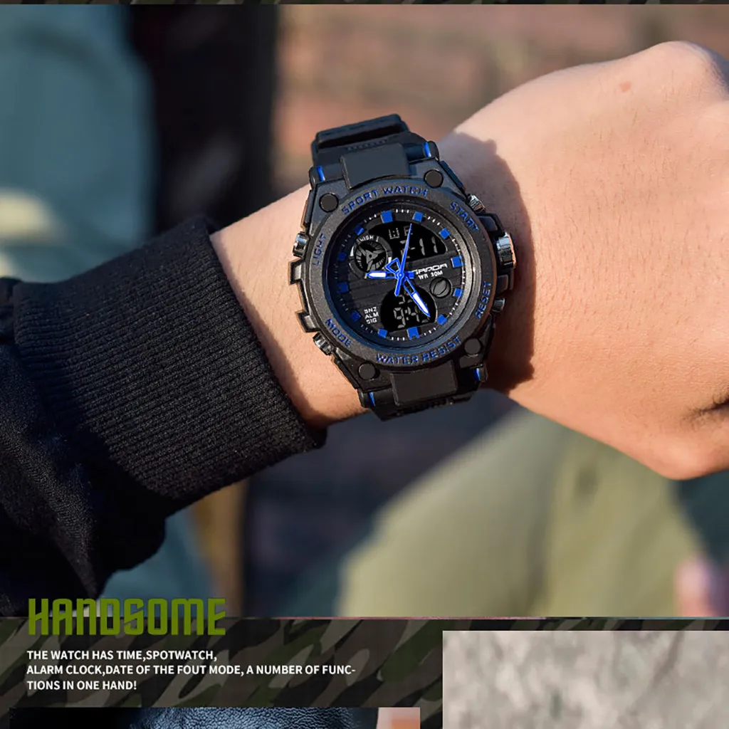 Новые мужские часы, мужские многофункциональные водонепроницаемые цифровые часы, мужские военные уличные спортивные часы, relogio masculino