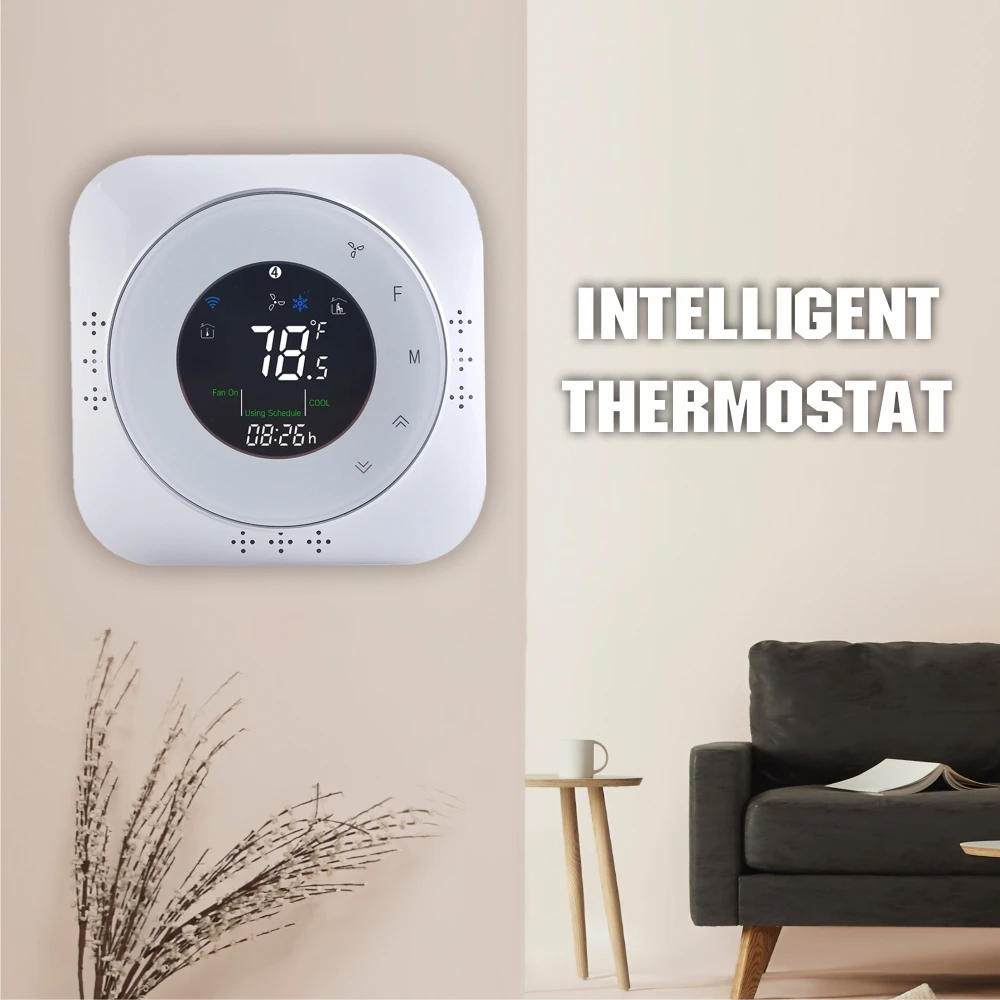 

Latest Model Fahrenheit Digital AC24V WIFI Thermal Programmable Voice Touch Screen Mobile App Amazon Echo / Google Home