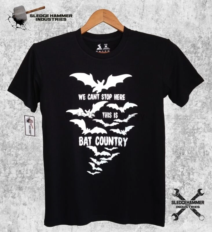 T SHIRT BAT COUNTRY FEAR &amp LOATHING HUNTER S THOMPSON RAVE PARTY TECHNO TEE |