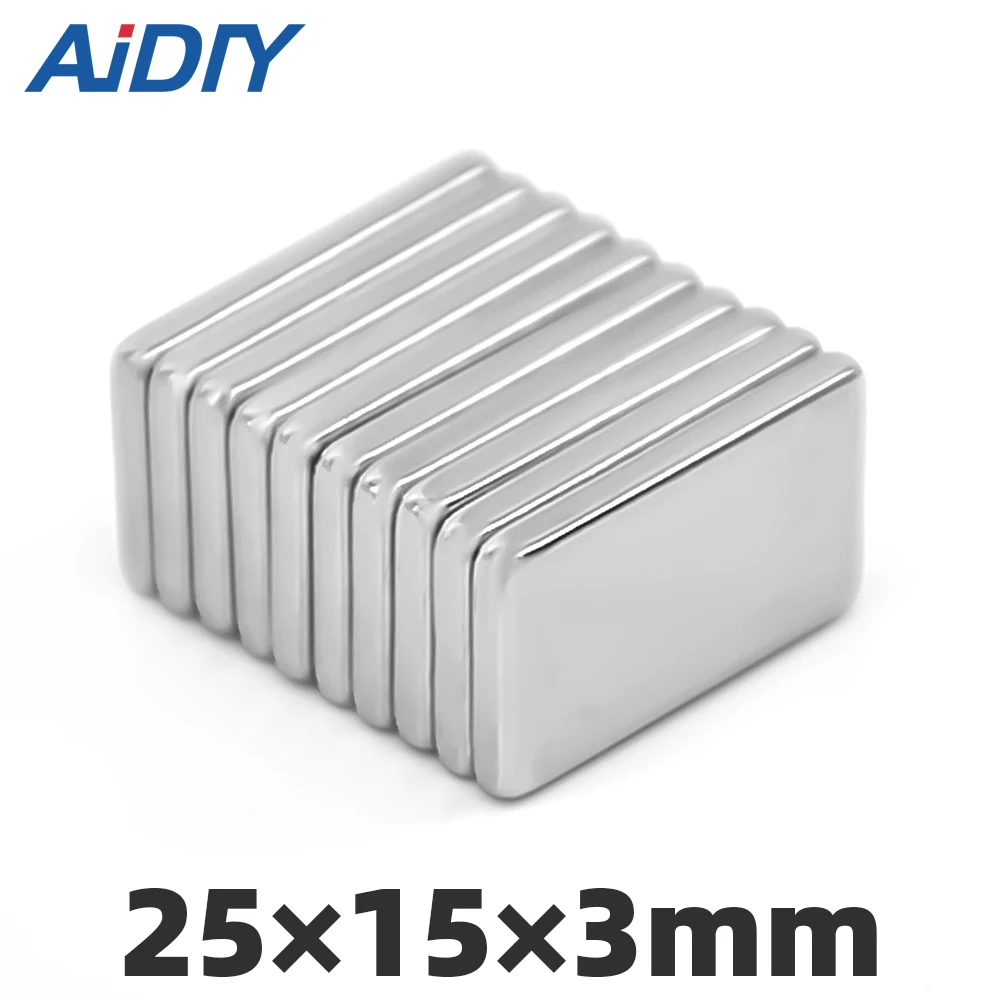 AI DIY 5/20/50 шт 25x15x3 мм N35 сильный прямоугольные неодимовые магниты постоянные мелкие