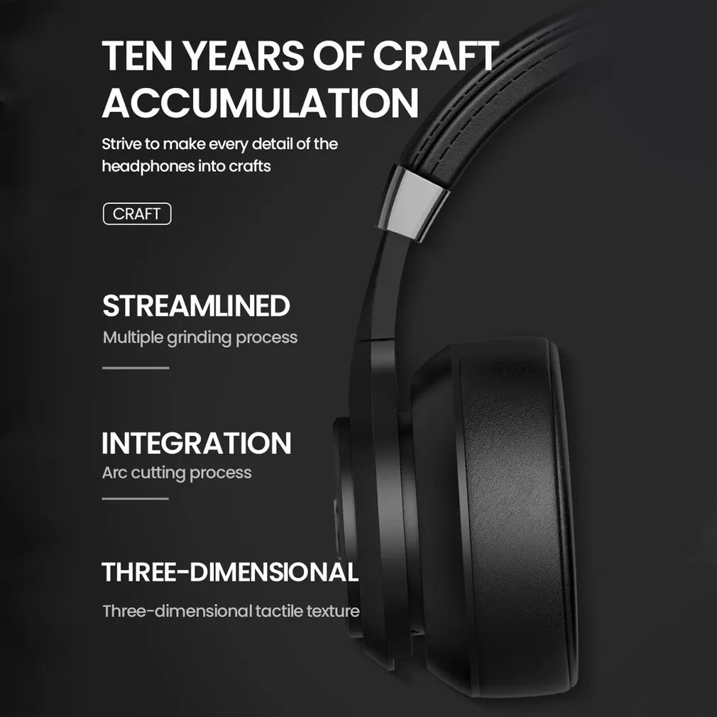 Wireless Headphones Foldable Headset Stereo HiFi Bass Earphones Noise Reduction Double Moving Coils EQ Mode