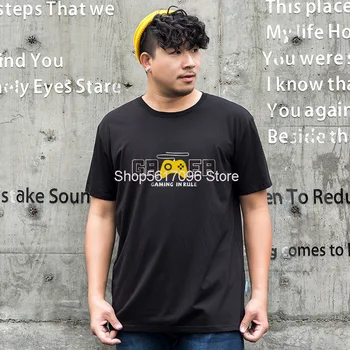 

Short Sleeve Male Round Neck T Shirt Big Size Loose Cartoon Printing T-shirt Shirt Plus Hypertrophy Fat Man