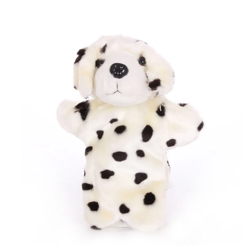 27 см Ручные куклы Животные плюшевые игрушки для детей 20 стилей дети взрослые пальчиковая марионетка на перчатке плюшевые игрушки различные животные формы подарки - Цвет: Spotty Dog