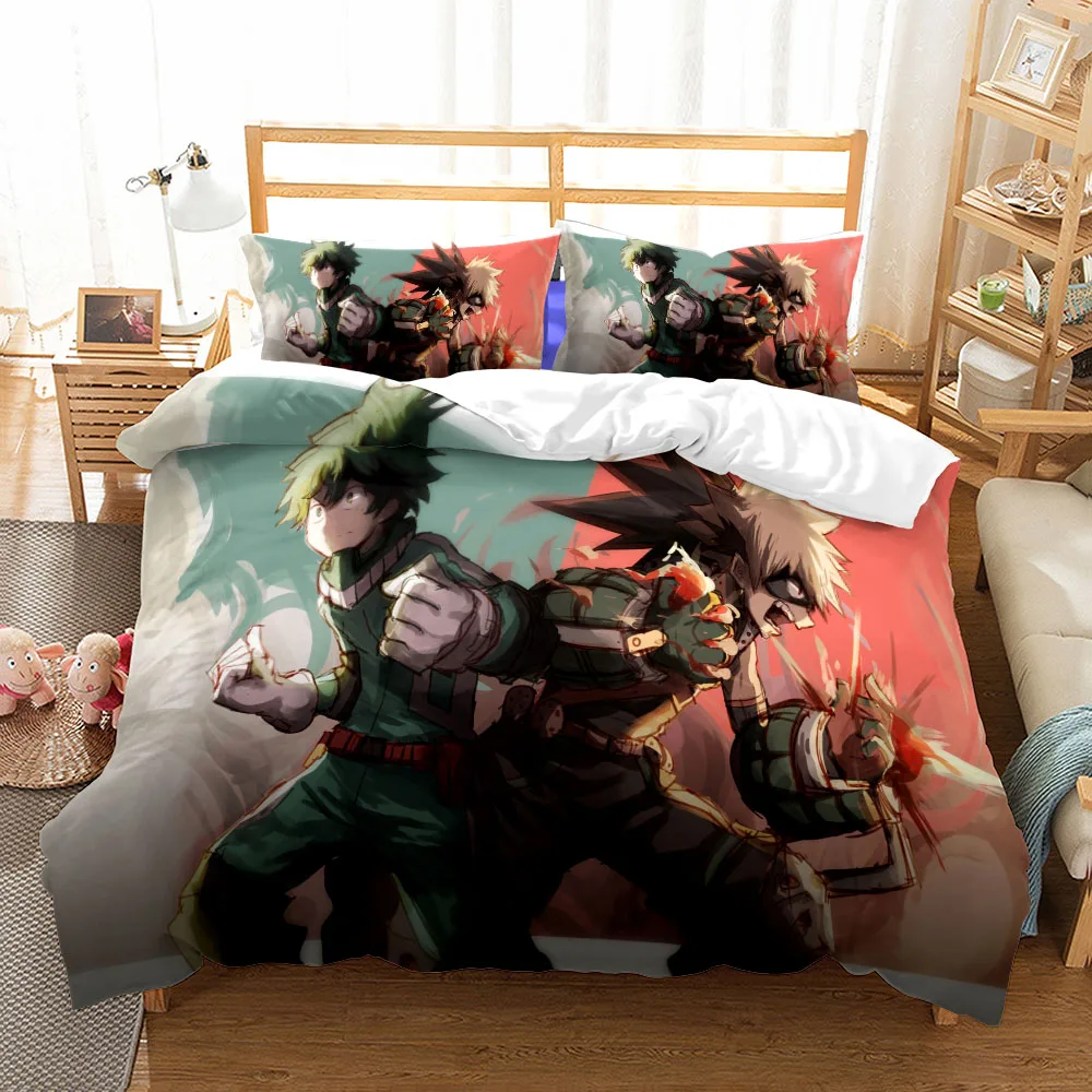 Deku Hero Academia Duvet Cover Set EU Single Double King US Twin Full Queen Size  Bed Linen Set 2