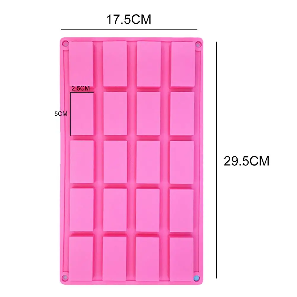 

20 Grids Heat Resistant Silicone Non-Stick Cake Mold Chocolate Dessert Bakeware Durable DIY Baking Tool