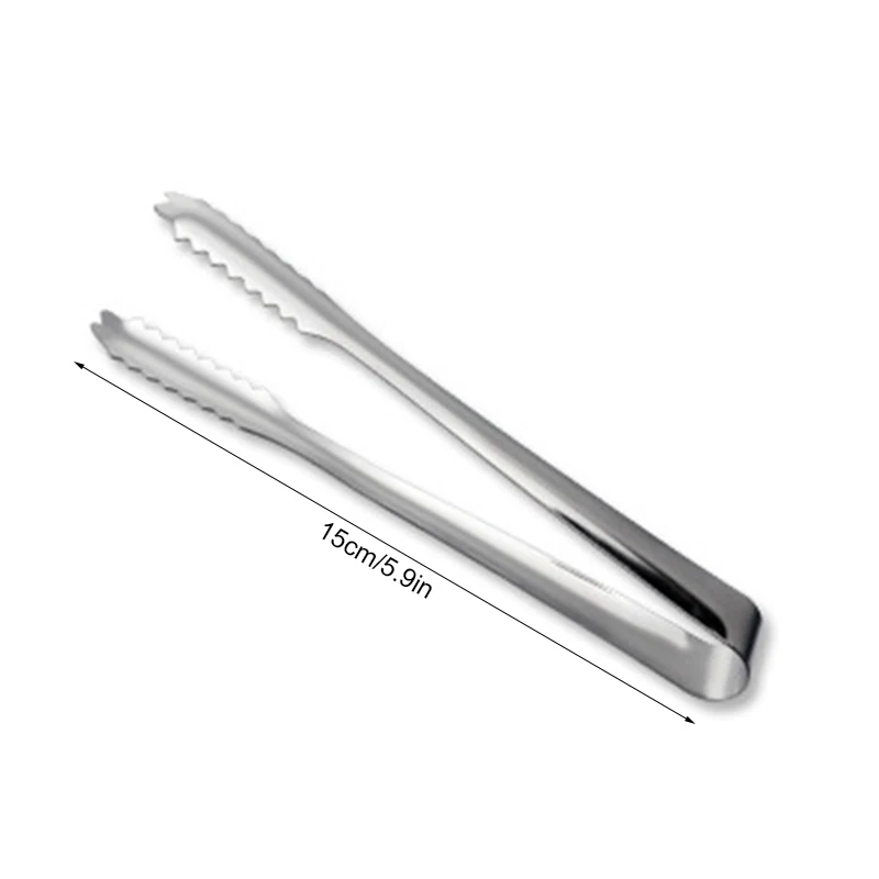 ICESTCHEF Stainless Steel Tongs Ice Tongs Bar Tool Bread Food Ice Clamp Clip Portable Candy Sugar Tongs Gadgets - Цвет: Silver
