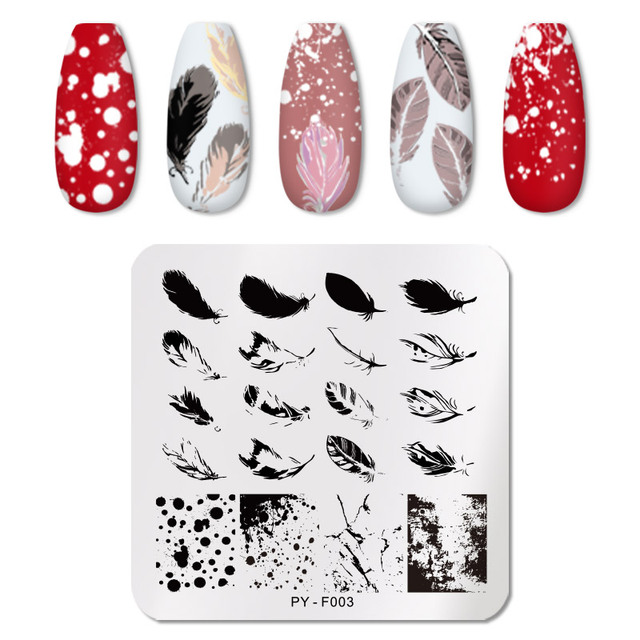 PICT YOU 6cm * 6cm Square Leopard Nail Stamping Plates Animal Patterns Stencil Tools Stainless Steel Nail Art Stamp Design