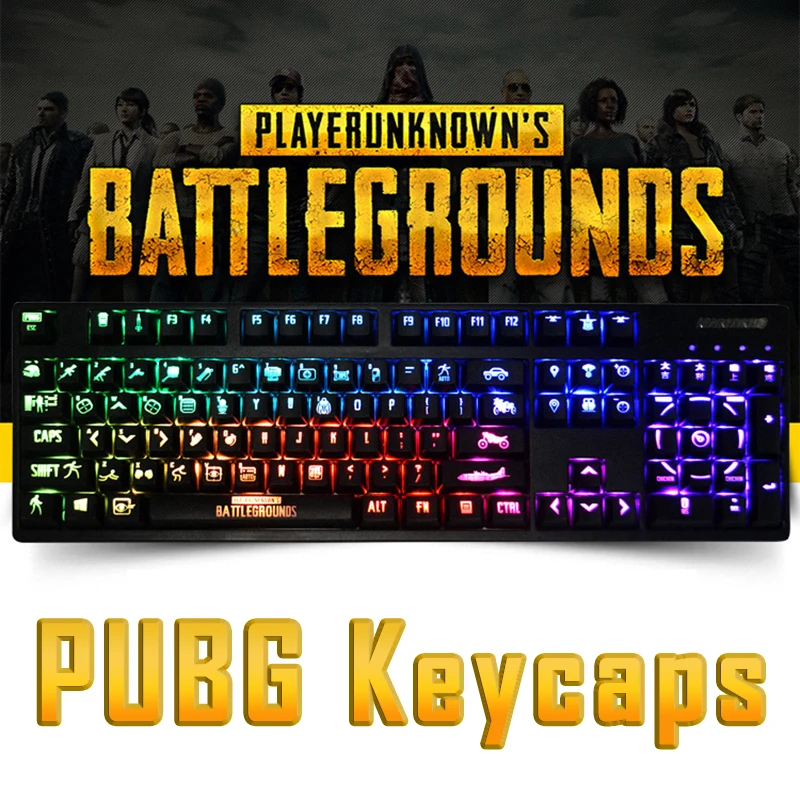  PUBG Keycaps for Mechanical Keyboard MX Switches BattleGround Keycaps Double Shot ANSI Layout