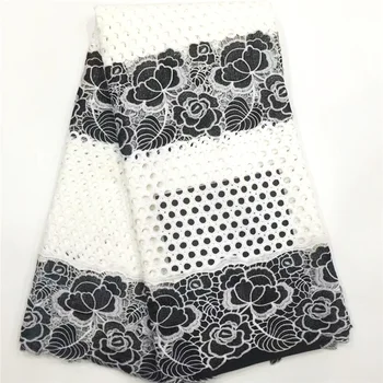 

African Water soluble Guipure Lace Fabric High Quality double color Stones Nigerian Cord lace Embroidery African Lace Trim C740