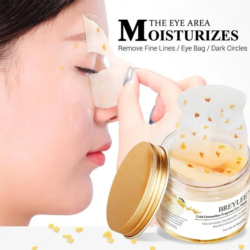Увлажняющая маска для глаз Osmanthus, питательные увлажняющие патчи, очищающие кожу, круги, маска для глаз, темное подтягивание, укрепляющая увлажняющая маска F9J4