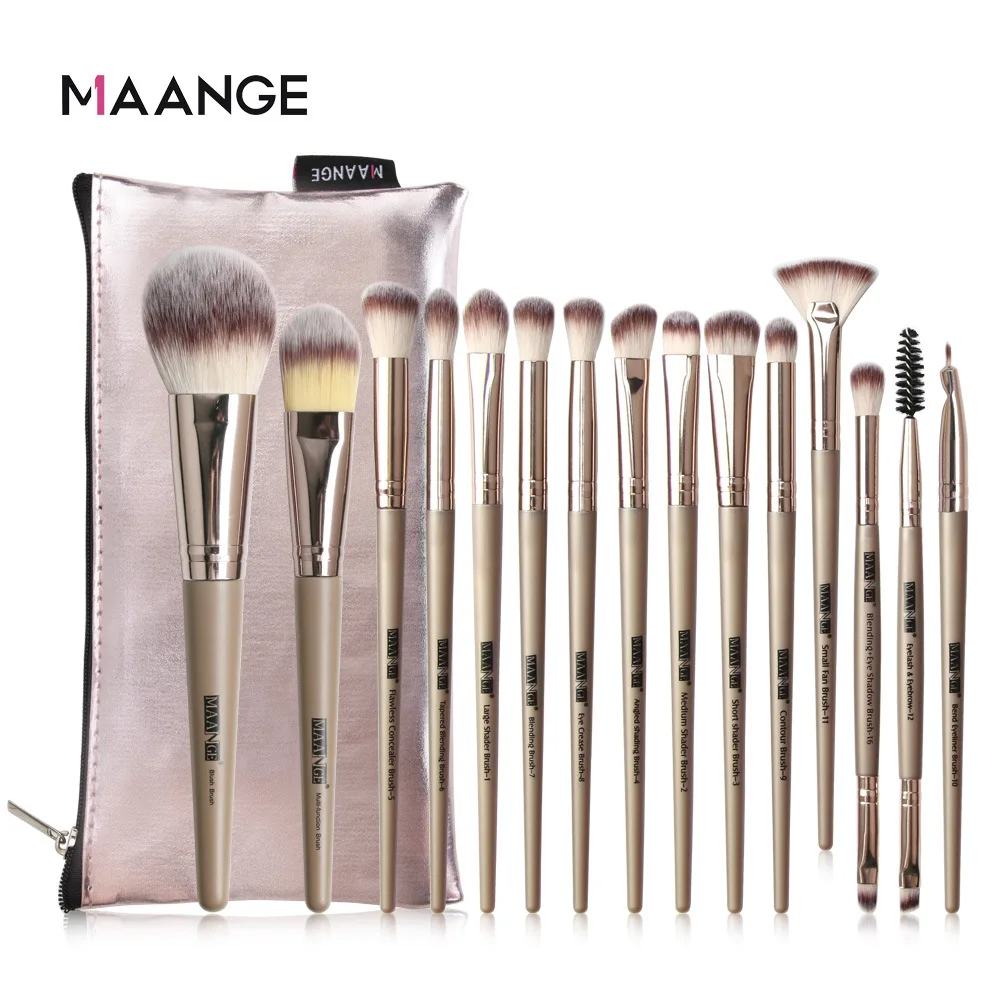 

Hot Sales 15Pcs Branch Makeup Brushes Set with Brush Bag Eyeshadow Blending Brush Beauty Tool Wholesale