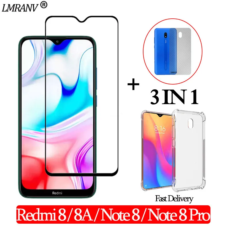 Airbag Ударопрочный чехол + закаленное cтекло на редми нот 8 про Xiaomi Redmi Note Pro 3 в 1 Экран