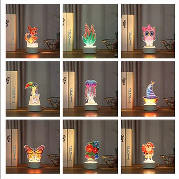 

5D DIY Diamond Embroidery Cross stitch Flower Diamond Painting Mosaic HandmadeLED Night Lamp Decorate Desk Light