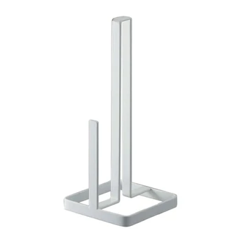 

White Durable Metal Iron Weighted Base Towel Pole Napkin Shelf Paper Roll Stand Desktop Sturdy Vertical Kitchen Accessories Conv
