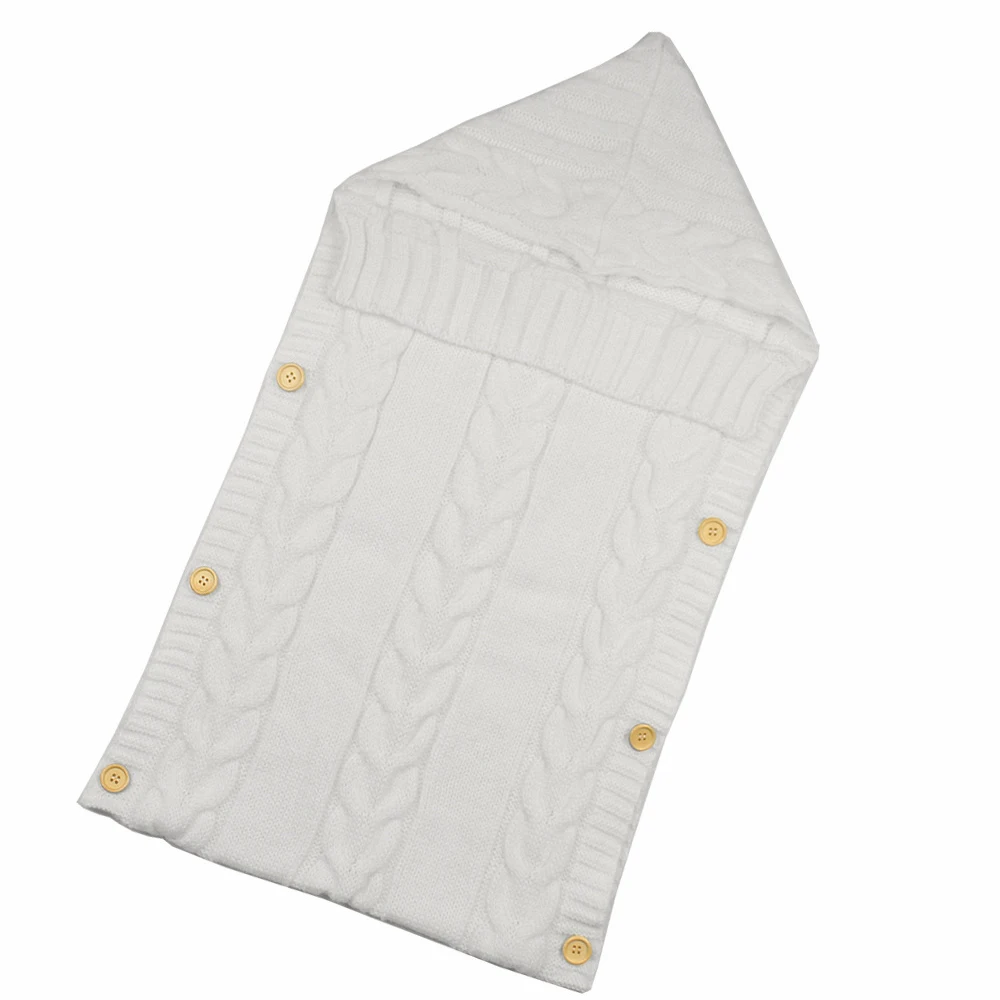style2 white LOOZYKIT, детский спальный мешок, конверт, зимний детский спальный мешок, муфта для ног, коляска, вязаный спальный мешок для новорожденных, пеленка, Вязаная Шерсть, Slaapzak - Цвет: style2 white
