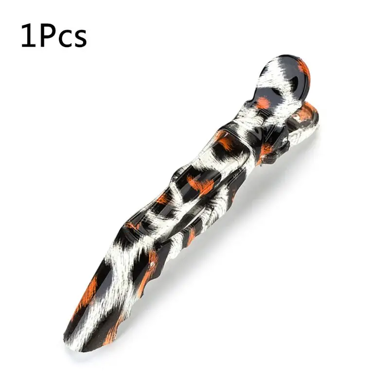 

Leopard Pattern Hair Clips Plastic Long Prong Alligator DIY Hairdressing Tool