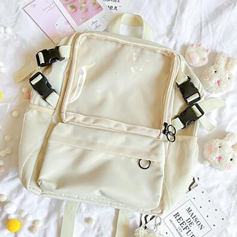 Lolita Clean Candy Bag Transparent Itabag Pin Display Backpack School Bags New 