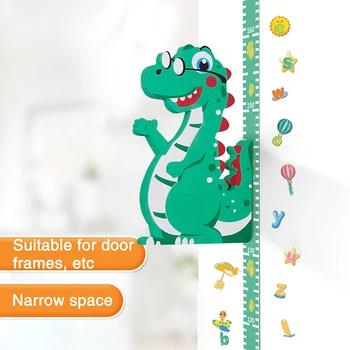 

NICROLANDEE 3D Kids Growth Removable Height Measure Ruler for Kids Boys Girls Room Decoration Nursery Magnetic Dinosaur