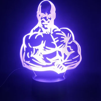 

World Bodybuilder 3D Lamp 2019 Hot Selling Bright Base Battery Powered 7 Colors with Remote Nightlight Usb Led Night Light Lamp