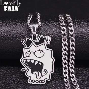 

Dark Mom Stainless Steel Chain Necklaces Women Black Color Hip Hop Statement Necklace Jewelry collar acero inoxidable N4034S03