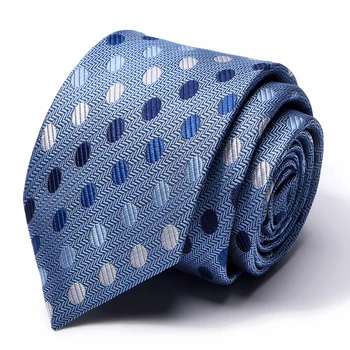 

Fashion Neckties Classic Men's Stripe Red Navy Blue Wedding Ties 7.5 cm 100% Silk Men Tie Dots Neckties Wedding Business