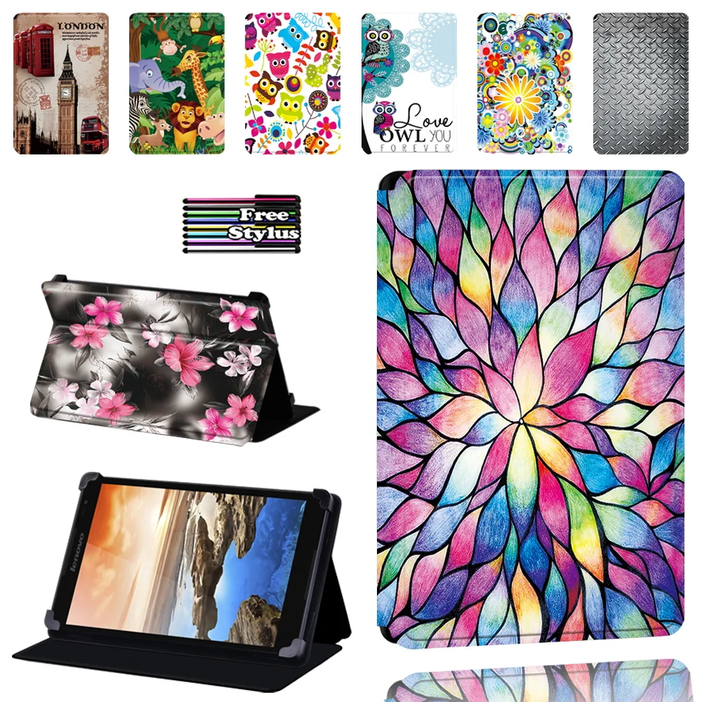 

Tablet Case for Lenovo Tab 7"/8"/10" Thinkpad Tablet Drop Resistance Old Image Pattern Protective Case + Stylus