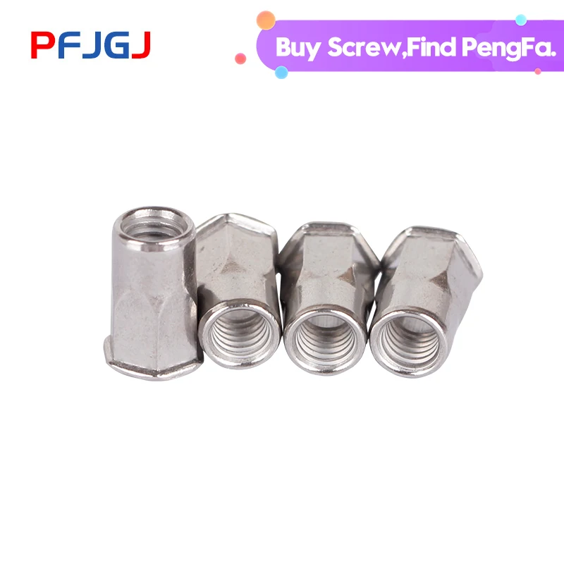 

Peng Fa M4M5M6M8M10M12 stainless steel 304 small countersunk head inside and outside hexagonal riveting nut rivet