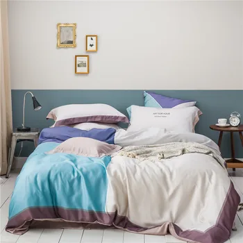 

New Style Graceful 60 Double-Sided Tencel Lyocell Digital Printing Spring and Summer Silky Elegant Four-piece Bedding Set