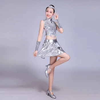 

Party Outfits Brand Hot Sale New Costume Female Modern Fashion Sequin Dance Performance Adult Youth Singer Jazz Dance Costume