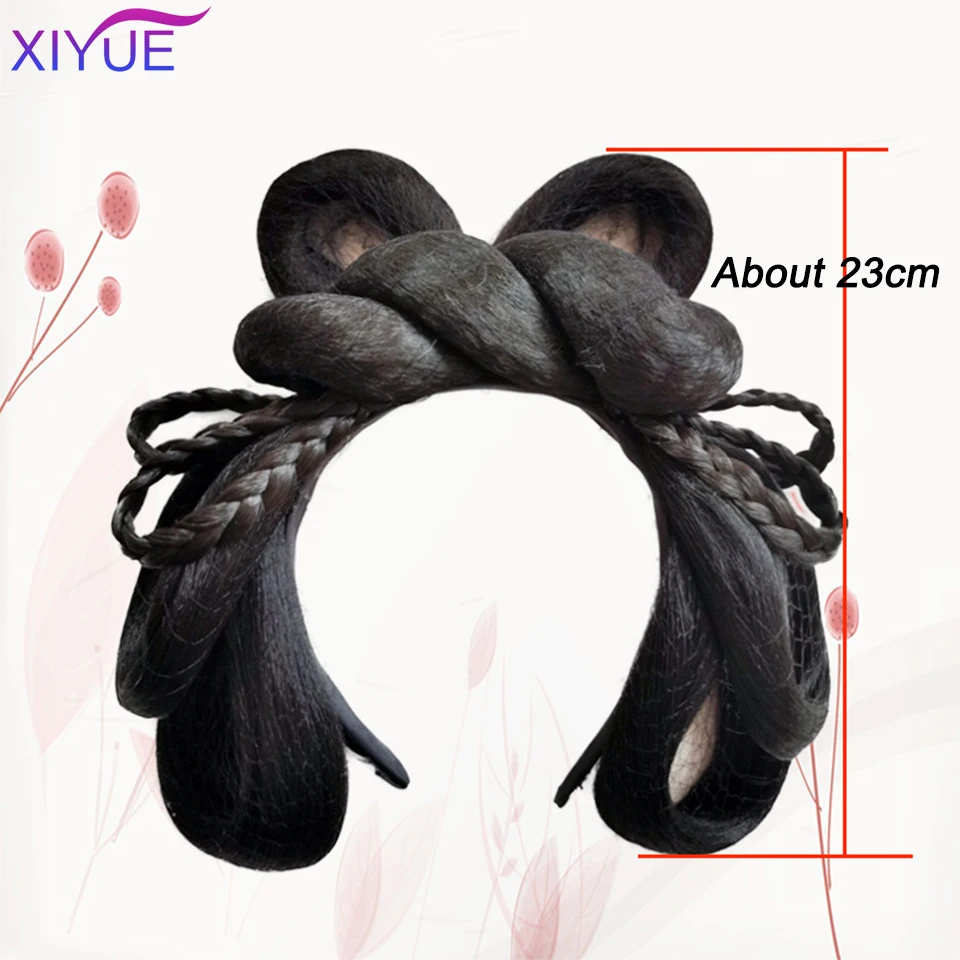 XIYUE Women's Hanfu Ancient Costume Chinese Ancient Synthetic Wig Chignon Princess Hair Bun Stage TV Cosplay Wig