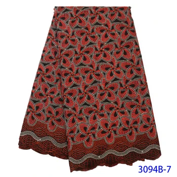 

African Voile Lace Fabric Nigerian Embroidery 100% Cotton Lace Material Latest Eyelet Swiss Voile Fabric In Switzerland For Men