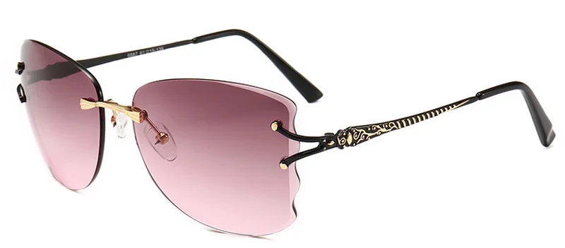 MIZHO модные новые солнцезащитные очки без оправы Женские винтажные трендовые Роскошные брендовые дизайнерские женские солнцезащитные очки Тонированные очки - Цвет линз: WTYJ204 PURPLE