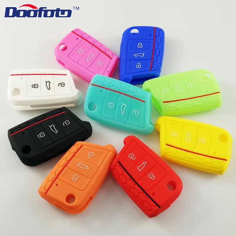 Silicone Car Key Cover Case For VOLKSWAGEN VW Polo Crafter Golf 7 MK7 For Skoda Octavia Combi A7 SEAT Leon Ibiza CUPTRA key case,key case cover