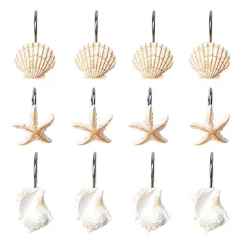 

Conch Shell Starfish Resin Shower Curtain Hook Curtain Hook Shower Curtain Ring Shower Curtain Accessories