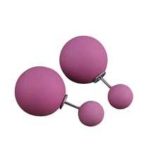 Двухсторонние большие жемчужные серьги-гвоздики, 10 ярких цветов, резиновые серьги с большими шариками, женские вечерние серьги-гвоздики из бисера, ювелирное изделие в подарок