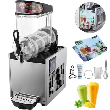 

VEVOR 110V 500W 12L Commercial Slushy Machine 1-Bowl Freezing Ice Drink Margarita Slush Maker for Shops Supermarkets Restaurants