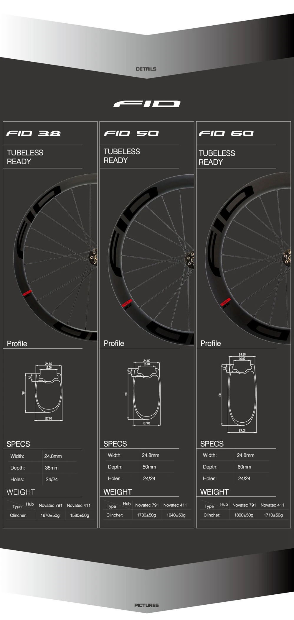 Road bike tubeless Disc wheels all size-05