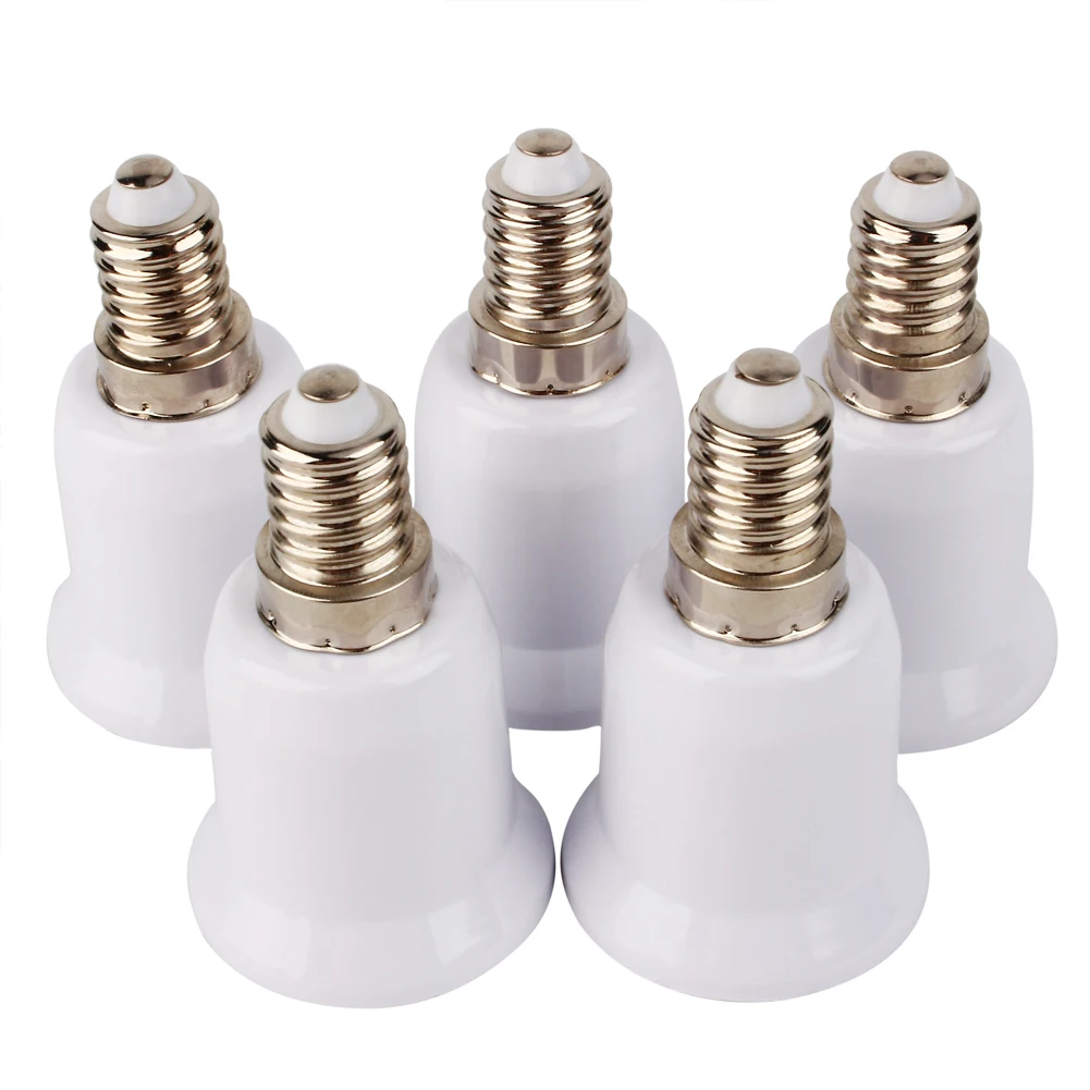 5X ADATTATORE конвертер RIDUZIONE LAMPADE DA E14 A E27 PORTALAMPADE EM
