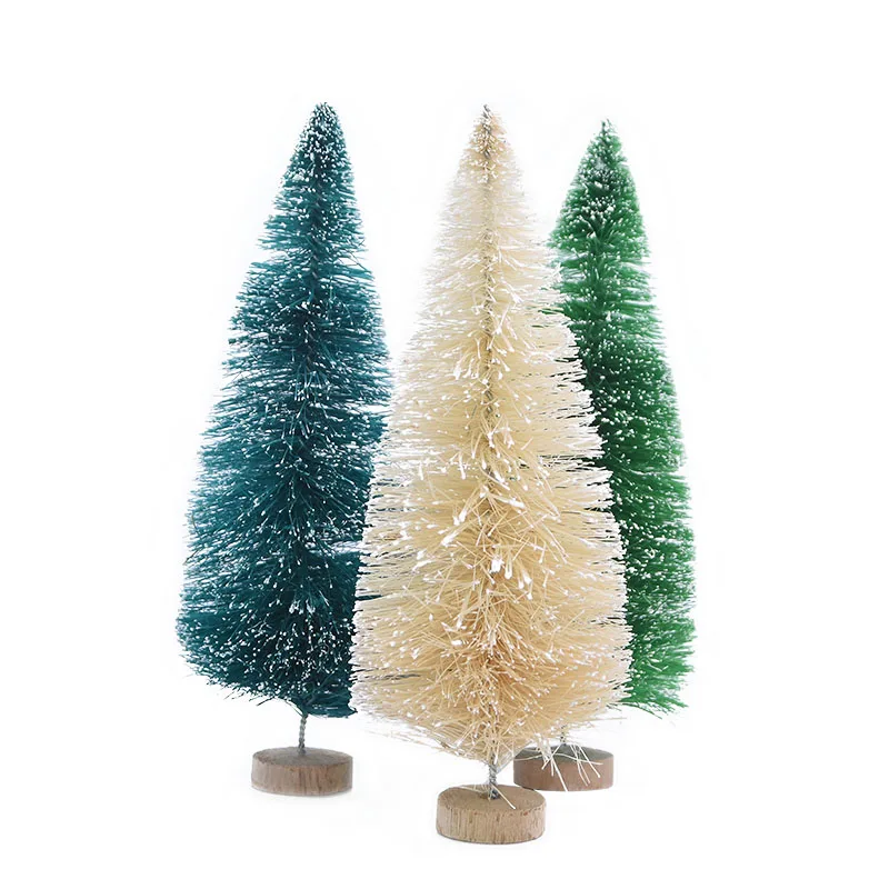 Многоцветная Мини Рождественская елка, искусственная сосна, дерево из сизаля, шелк, кедр, для рукоделия, Рождественское украшение, новогоднее, Рождественское украшение