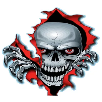 

Dawasaru Red Eyed Skull Personalized Car Sticker Sunscreen Decal Laptop Truck Suitcase Motorcycle Auto Accessories PVC,15cm*13cm