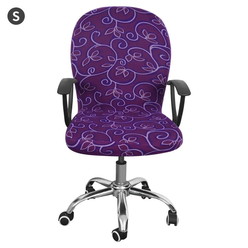 Purple Printed S/M/L эластичные чехлы на кресла вращающиеся растягивающиеся офисные компьютерный стол чехлы на стулья Сменные чехлы - Цвет: Purple Printed