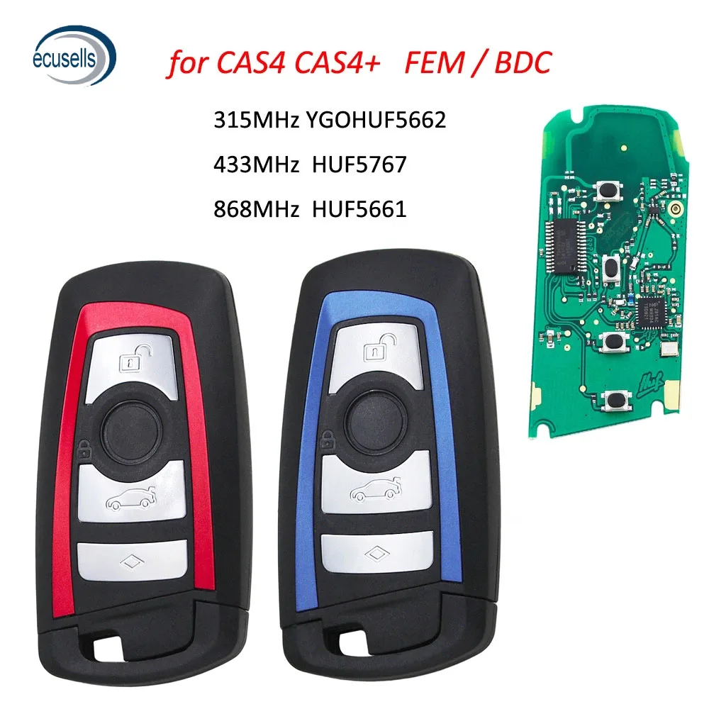 4 кнопки дистанционного ключа 315 МГц YGOHUF5662 434 HUF5767 868 HUF5661 For-BMW2009-2016 5 7 F серии FEM / BDC CAS4