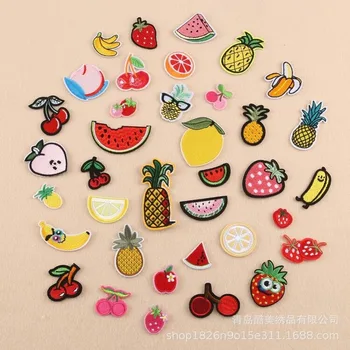 

50pcs/lot Embroidery Patches for Kids Clothing Decoration Fruit Pineapple AccessoriesBadge Iron Heat Transfer